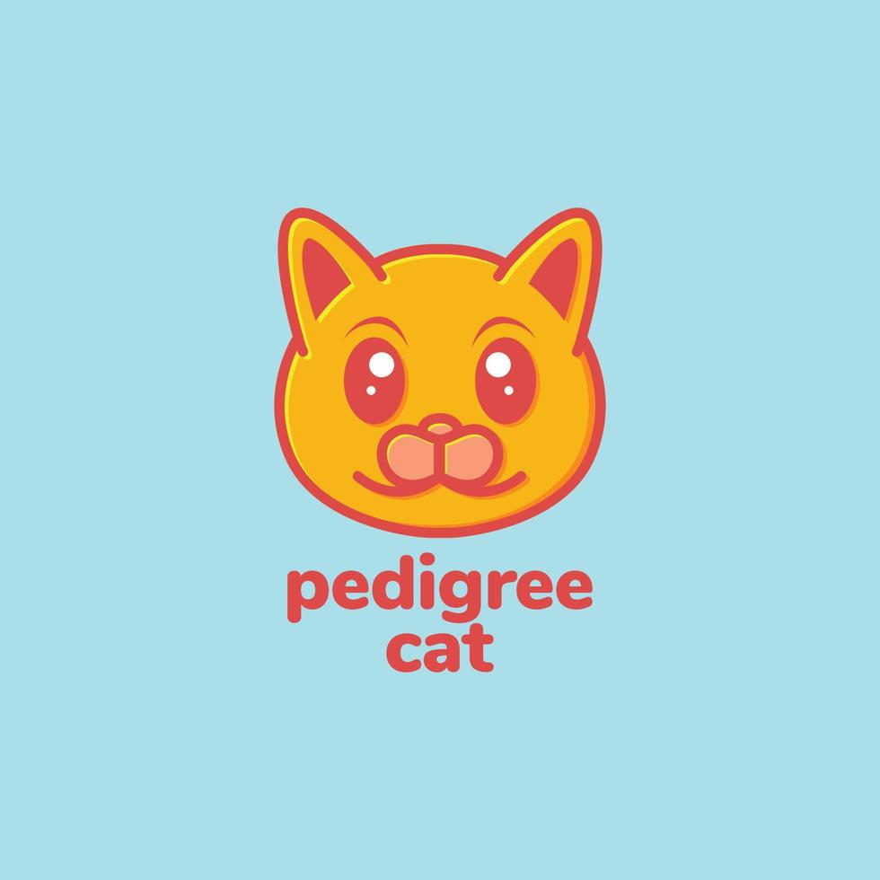 cartone animato portafortuna animali domestici gatto pedigree Grasso arancia carino logo design vettore icona illustrazione