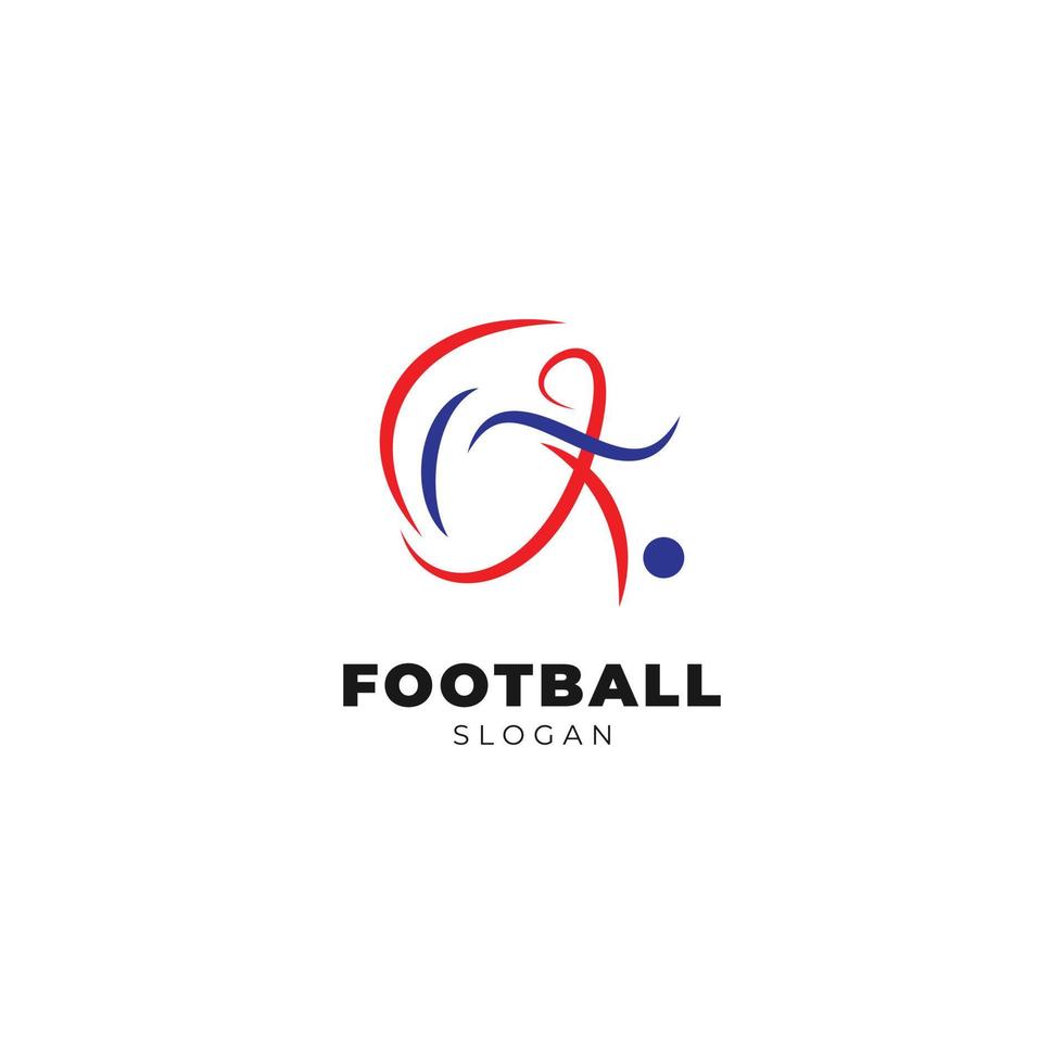 calcio sport logo design astratto personaggio vettore modello.