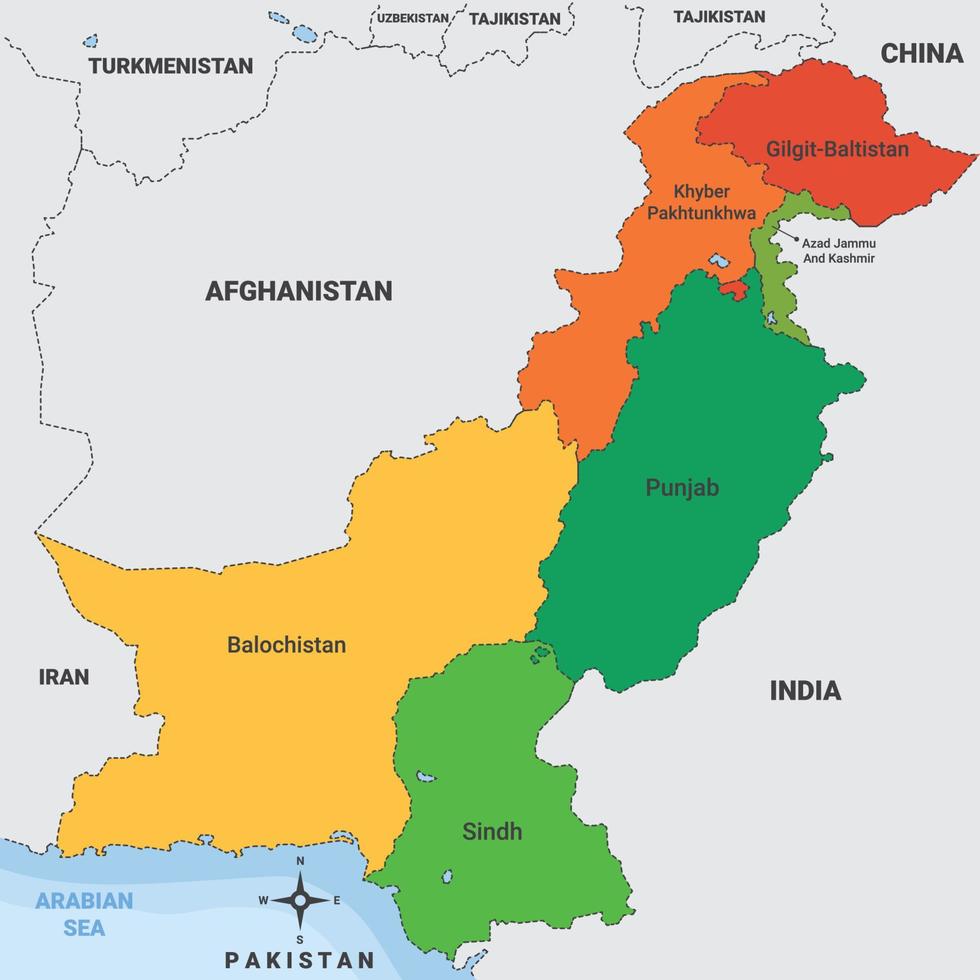 Pakistan nazione carta geografica illustrazione vettore