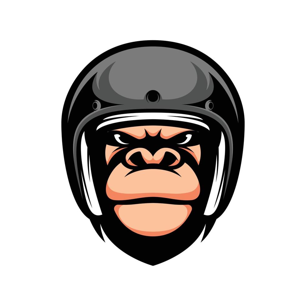 gorilla cavalcata portafortuna logo design vettore