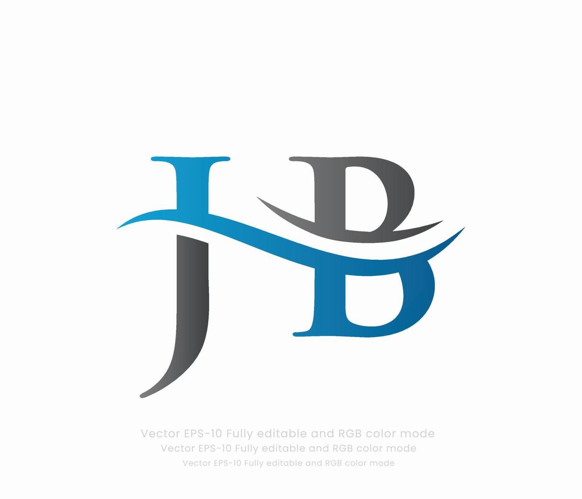 lettera j B connesso logo vettore