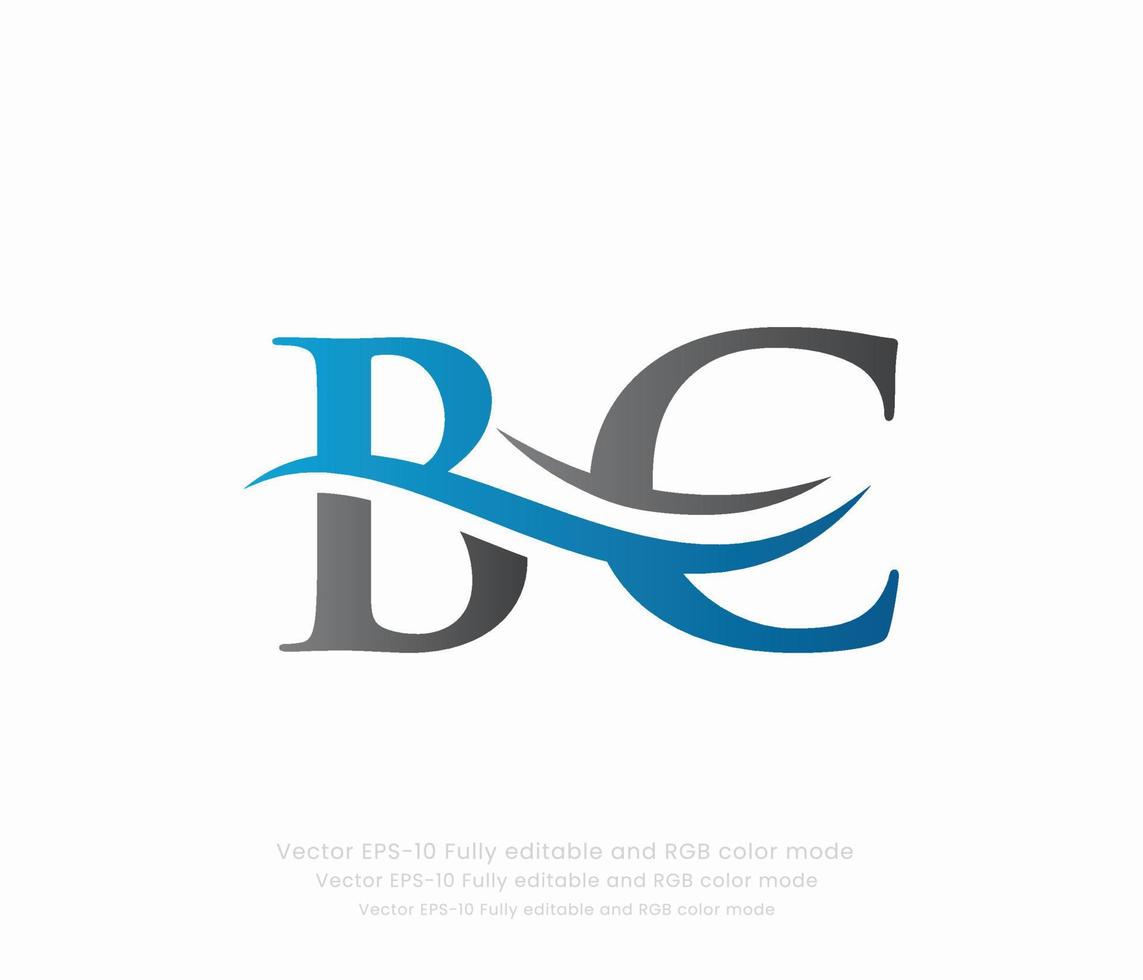 lettera B c connesso logo vettore