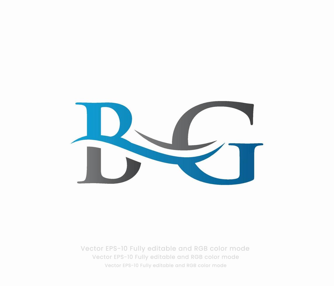 lettera B g connesso logo vettore