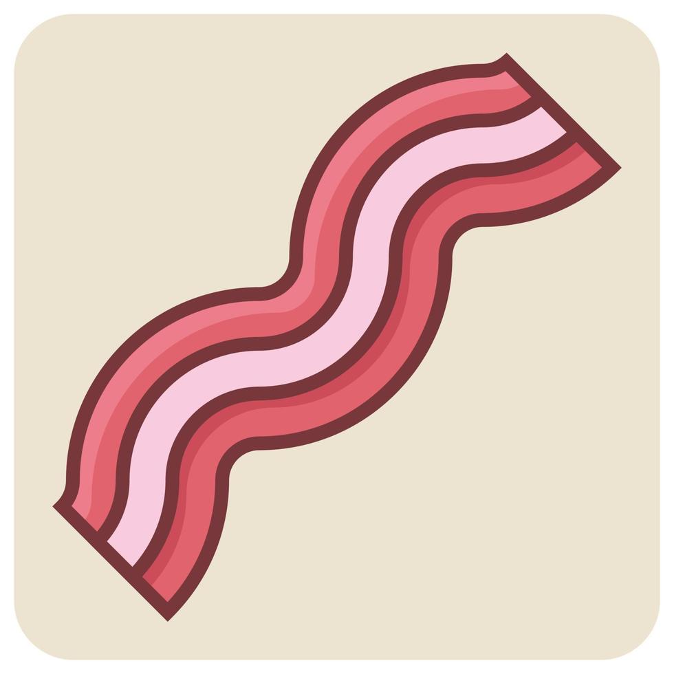 pieno colore schema icona per Bacon carne. vettore