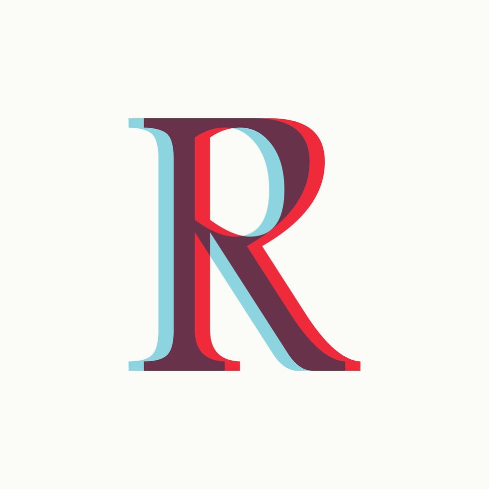 iniziale r illusione logo vettore