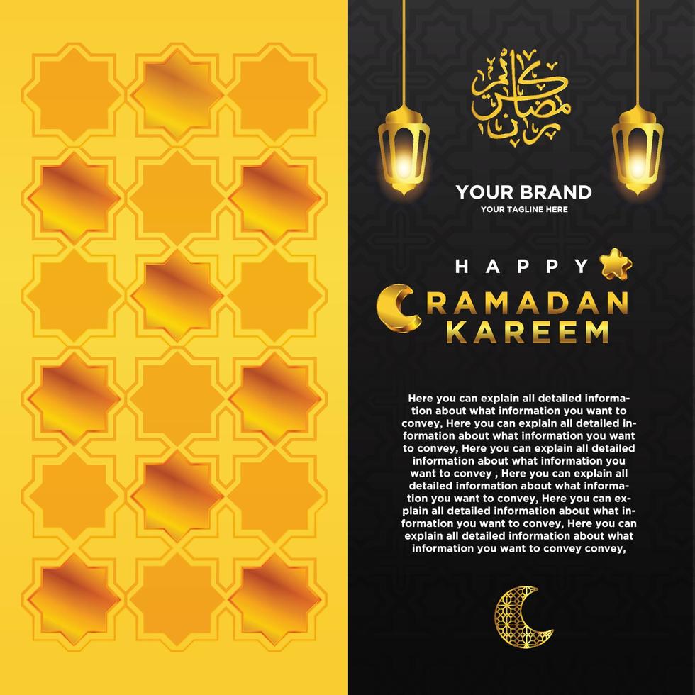 oro Ramadan flayer vettore