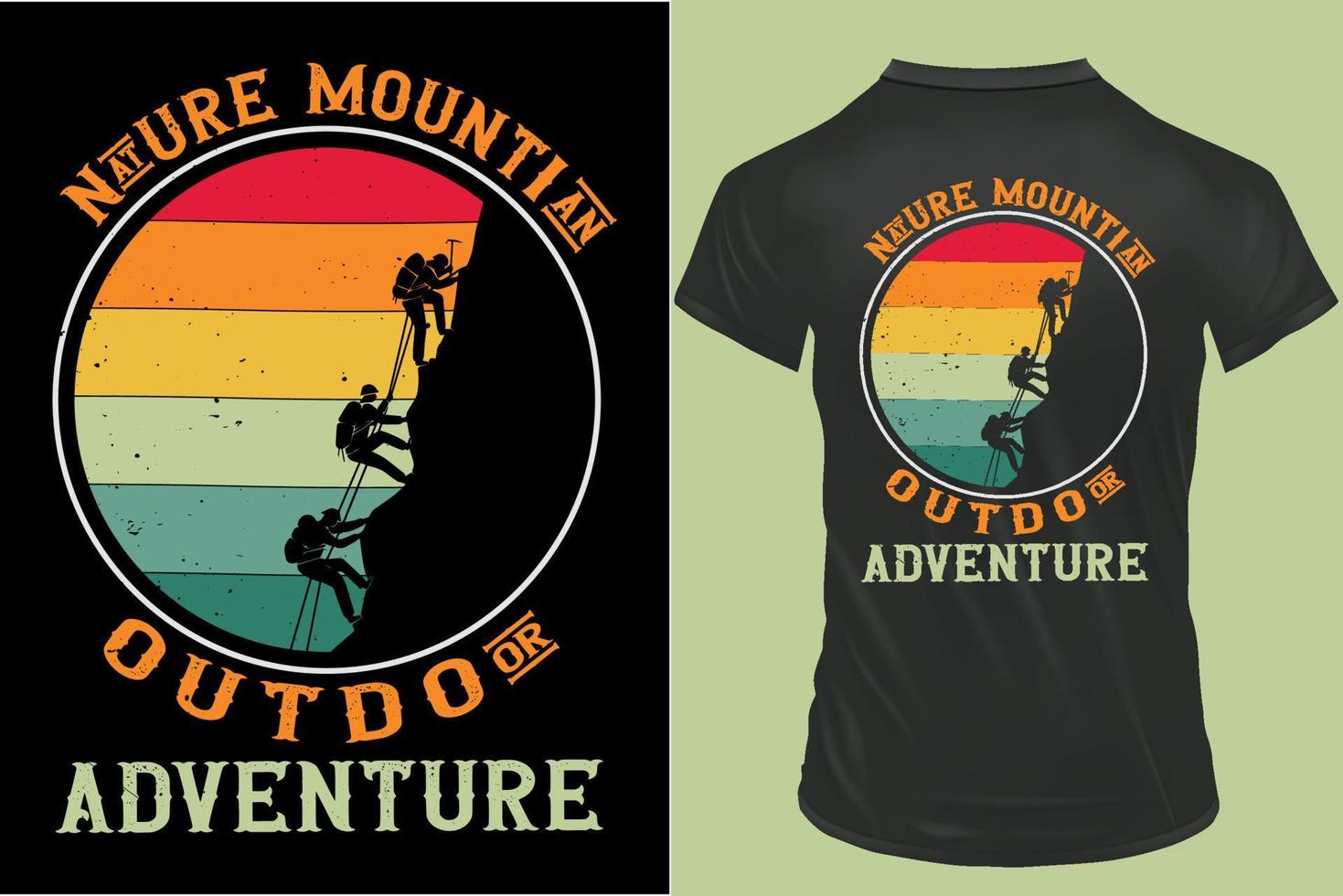 natura montagna all'aperto avventura retrò maglietta disegno, montagna t camicia design. escursioni a piedi t camicia design. vettore