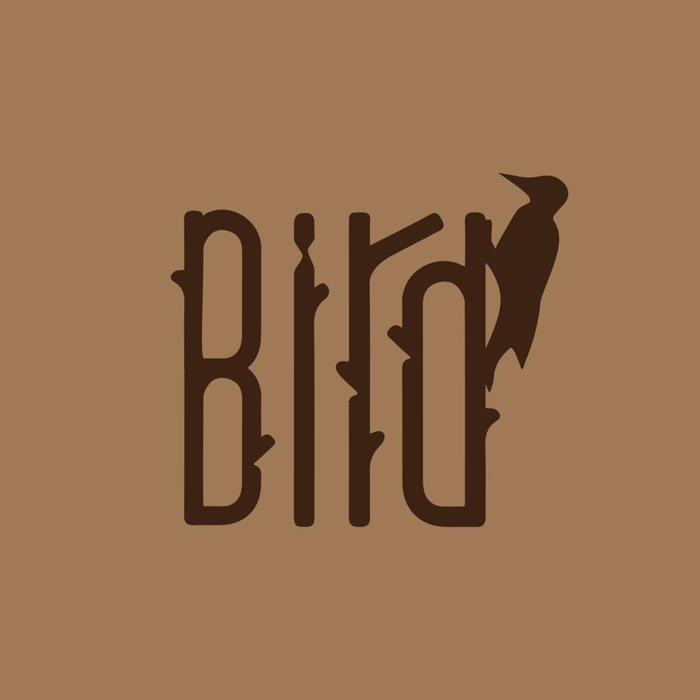uccello lettering e uccello logo pronto design vettore