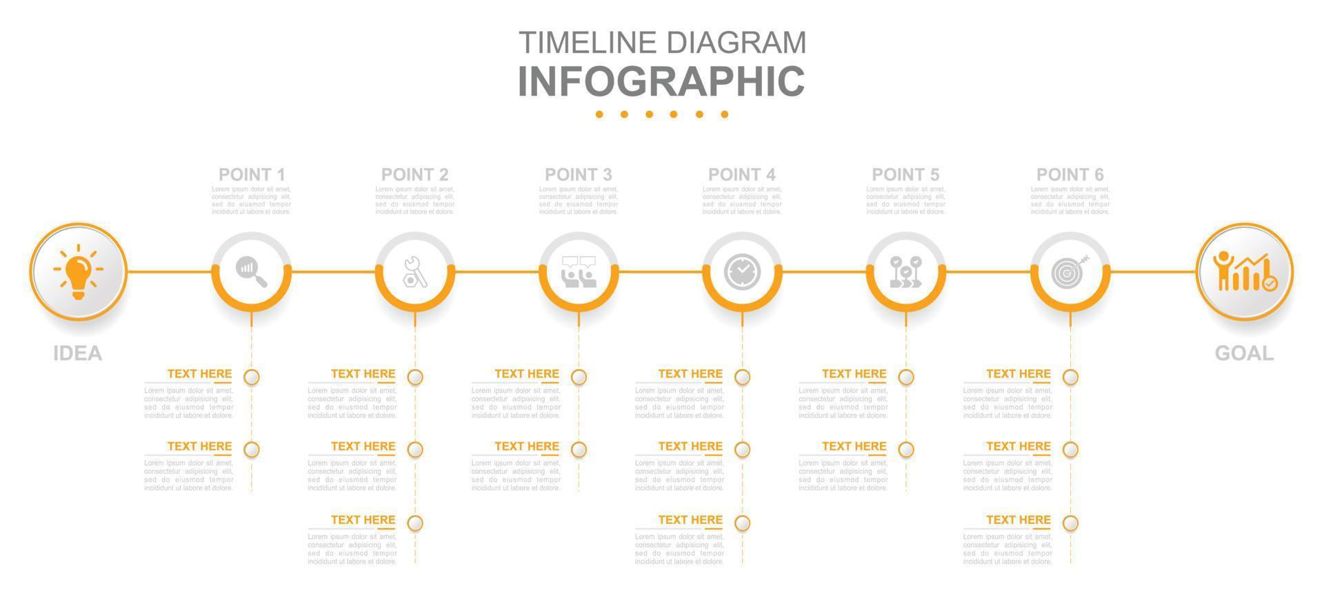 Infografica attività commerciale modello. 5 passaggi moderno sequenza temporale diagramma calendario con cerchio e temi. concetto presentazione. vettore