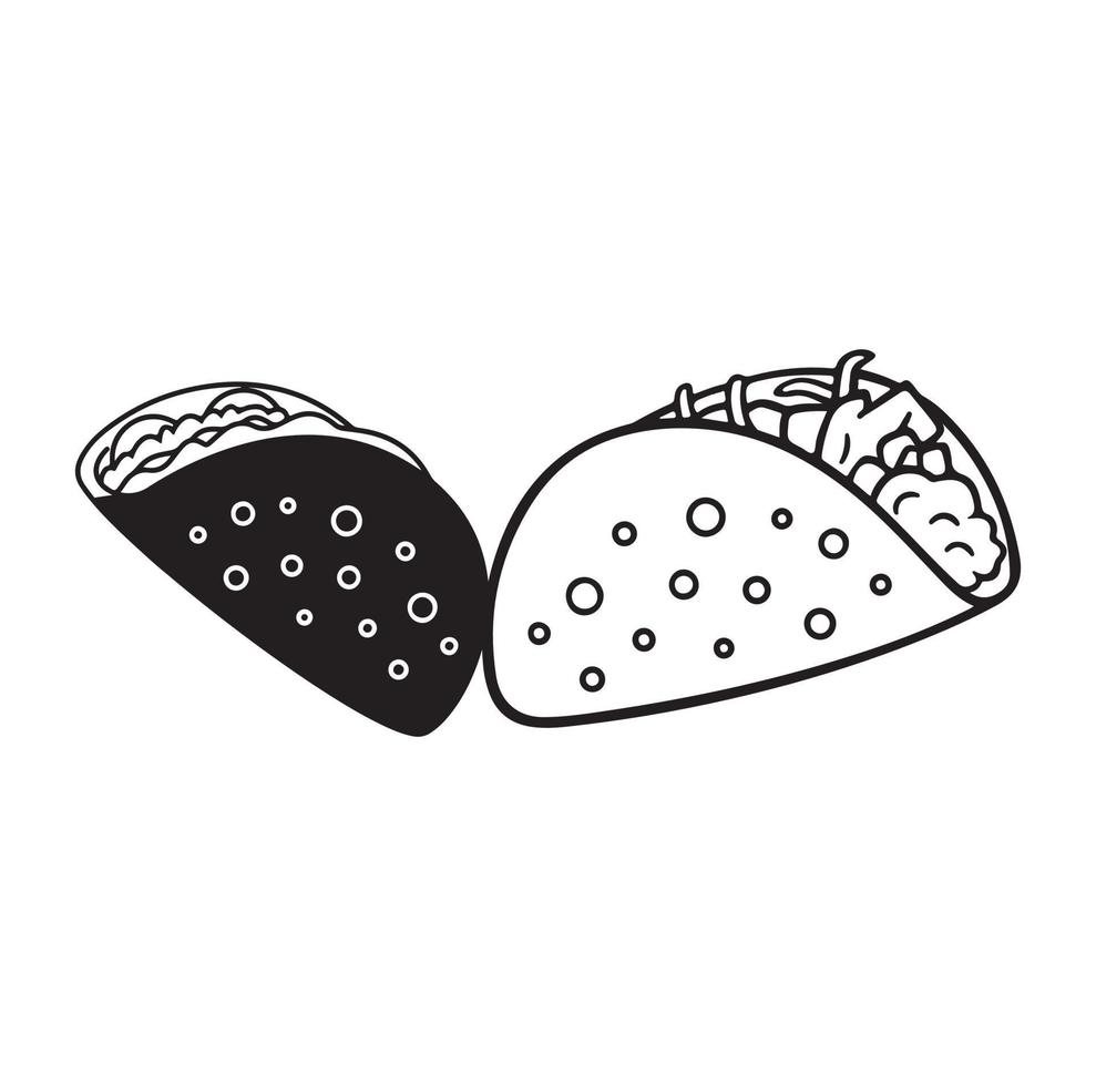tacos vettore, vettore tradizionale taco messicano cibo vettore