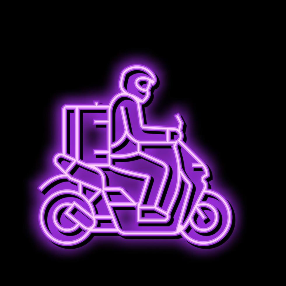 motocicletta Corriere neon splendore icona illustrazione vettore