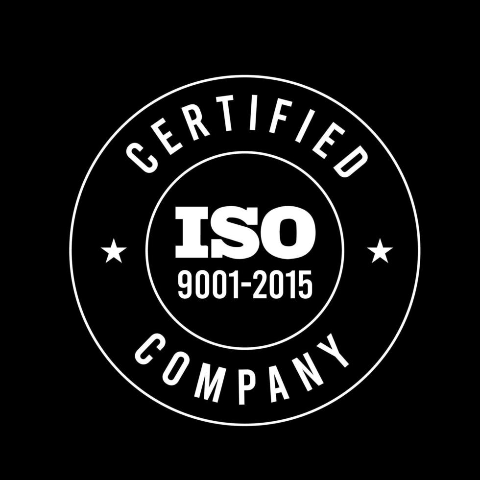 iso certificazione . iso 90012015 logo . iso 9000 certificazione premio vettore