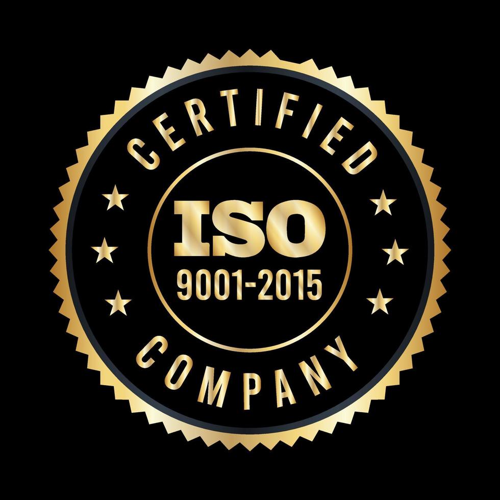 iso certificazione . iso 90012015 logo . iso 9000 certificazione premio vettore