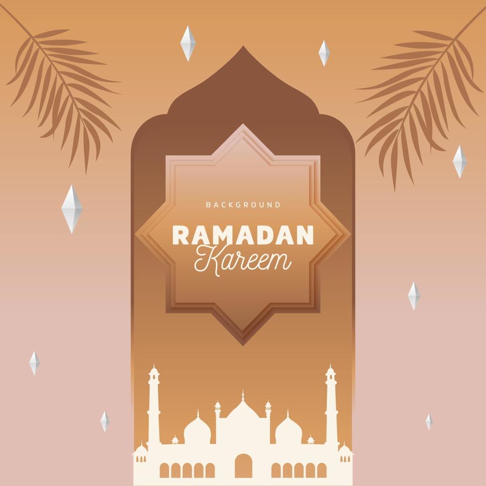Ramadan kareem design saluto sfondo con Marrone colore vettore
