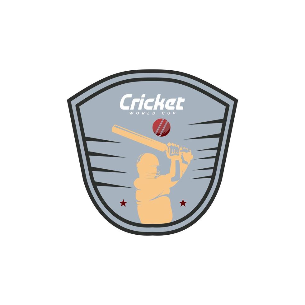 cricket logo emblema, cricket squadra, cricket club logo design con attraversato bastoni vettore