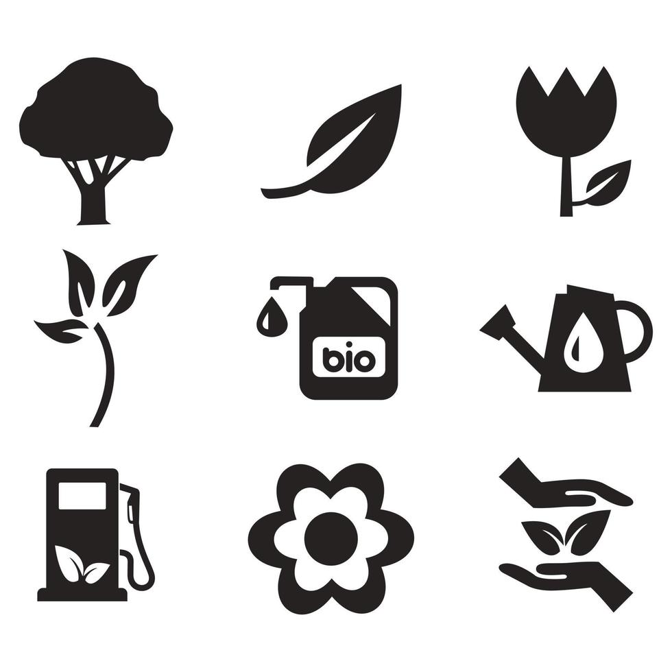 ambientale problemi icona impostare. collezione di ambiente e clima relazionato vettore glifo icone
