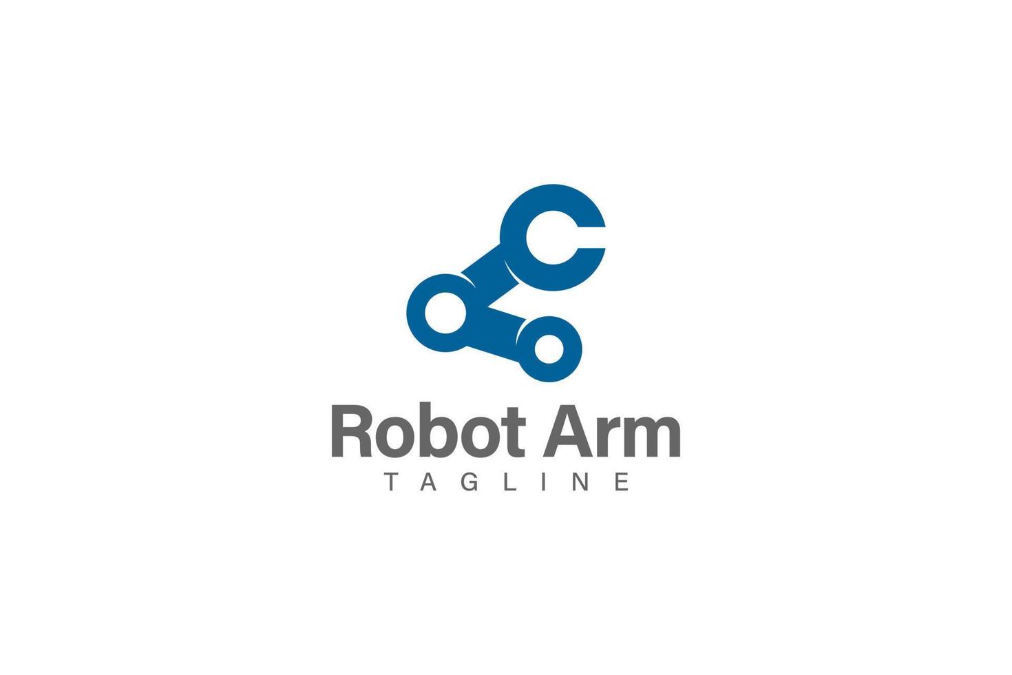 robot braccio logo design vettore