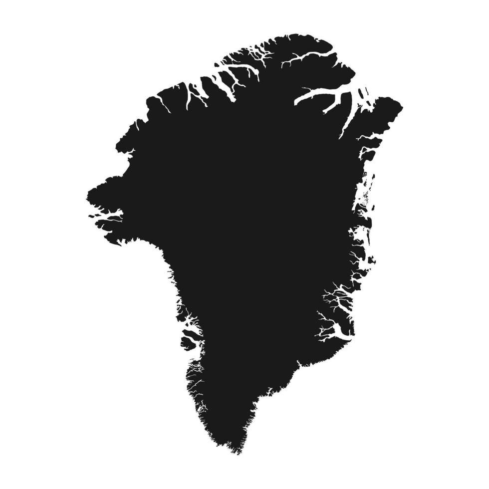 mappa della Groenlandia altamente dettagliata con bordi isolati su sfondo vettore
