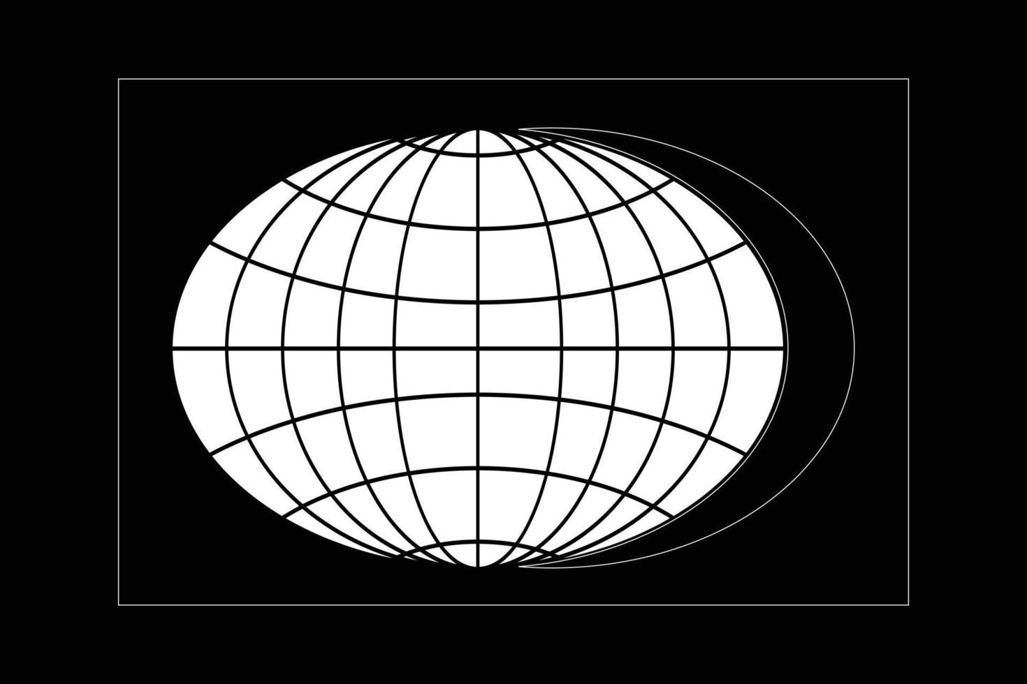 globo simbolo nel retrò futuristico elementi vettore