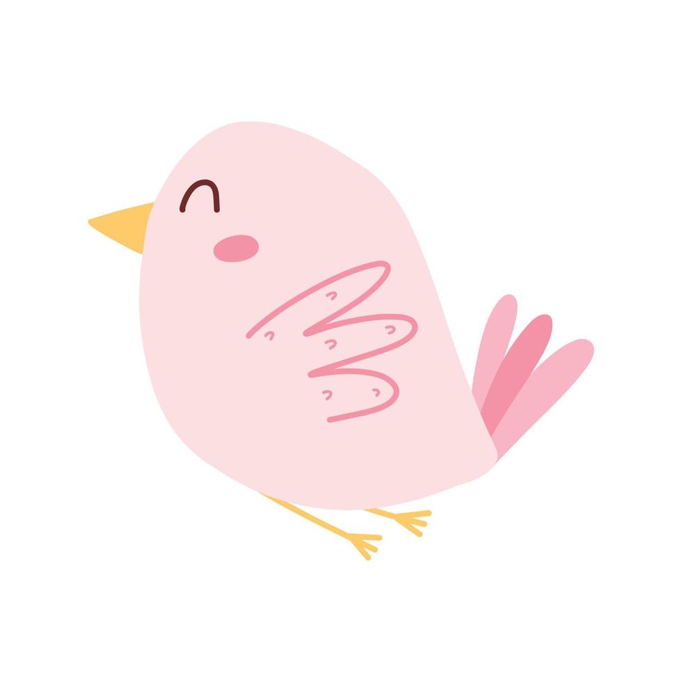 carino uccello nel scandinavo stile. vettore illustrazione. piatto mano disegnato stile. figli di primavera uccello.
