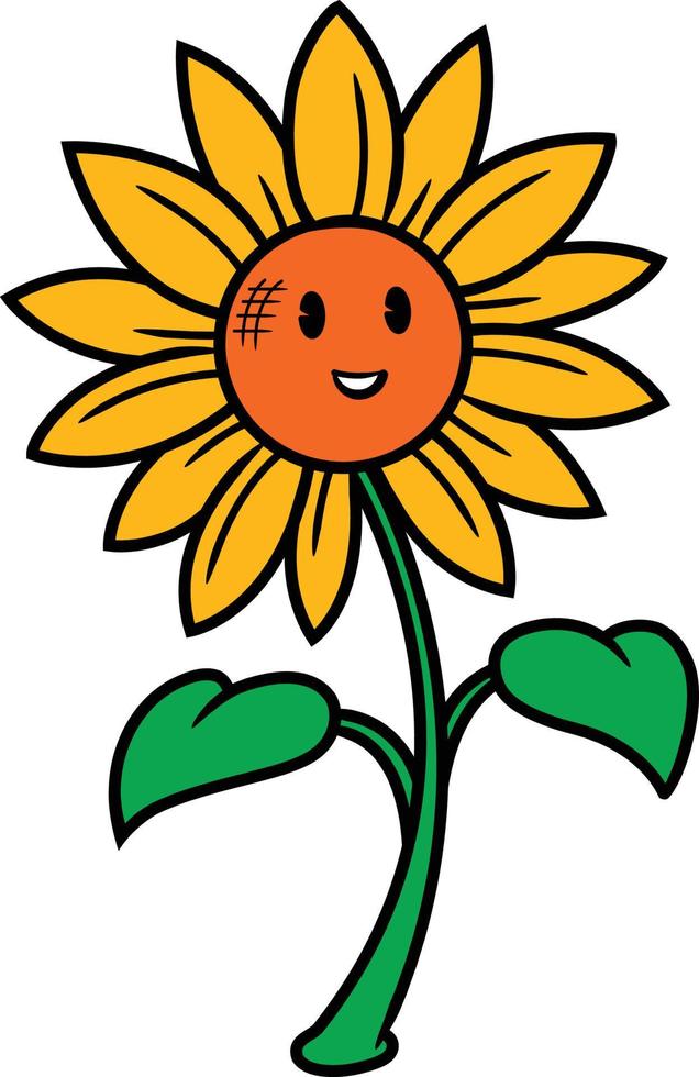 carino girasole illustrazione vettore