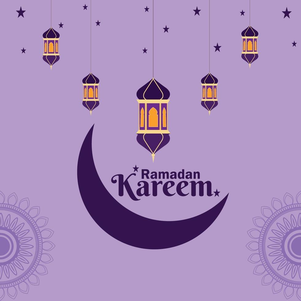 design piatto ramadan kareem con lanterne islamiche vettore