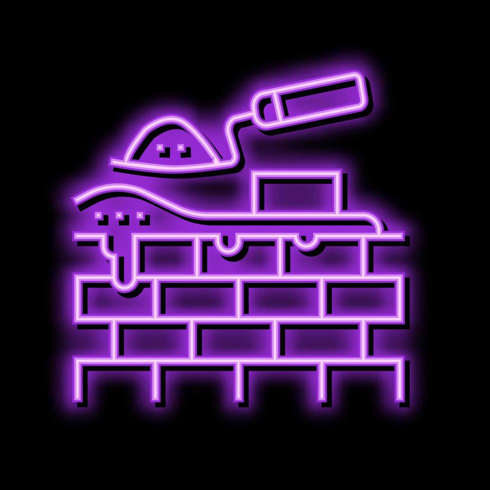 muratura edificio neon splendore icona illustrazione vettore