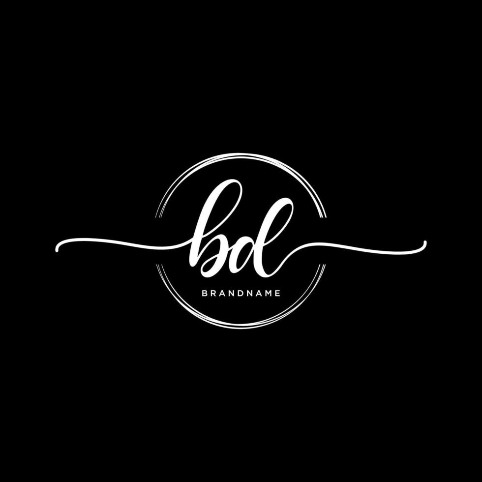 iniziale bd femminile logo collezioni modello. grafia logo di iniziale firma, nozze, moda, gioielliere, boutique, floreale e botanico con creativo modello per qualunque azienda o attività commerciale. vettore