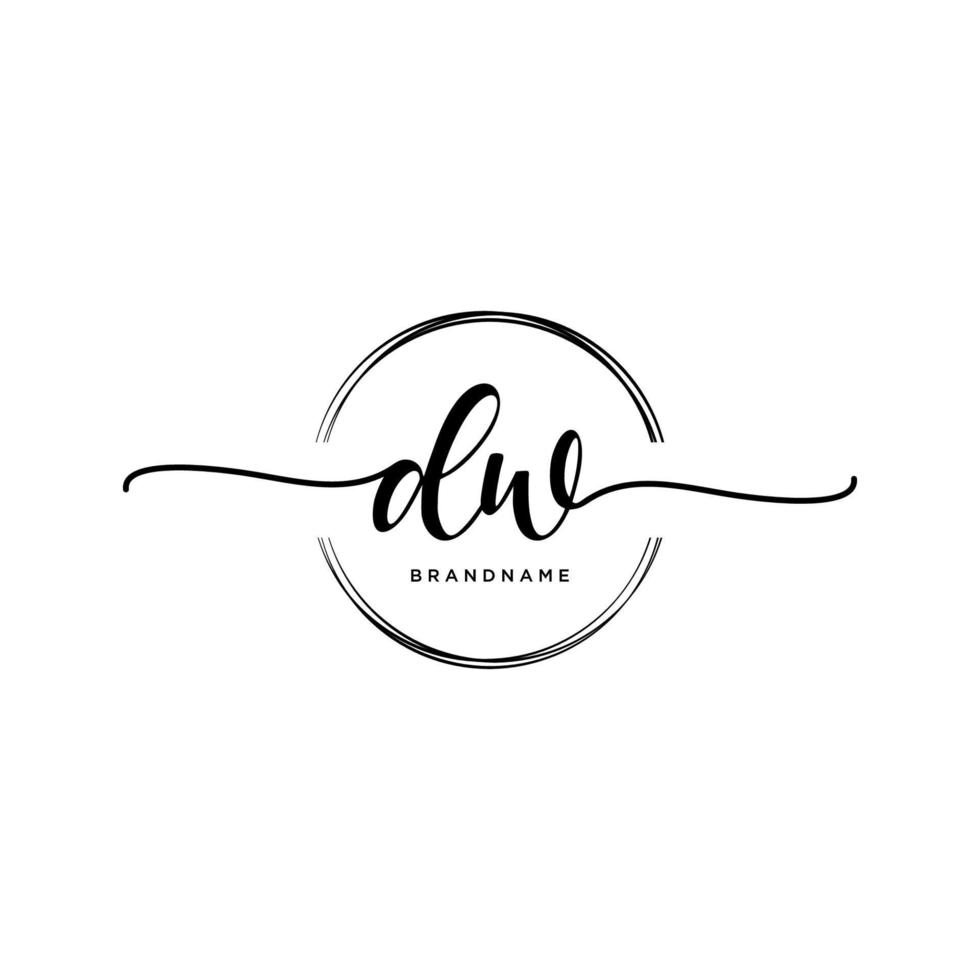 iniziale dw femminile logo collezioni modello. grafia logo di iniziale firma, nozze, moda, gioielliere, boutique, floreale e botanico con creativo modello per qualunque azienda o attività commerciale. vettore