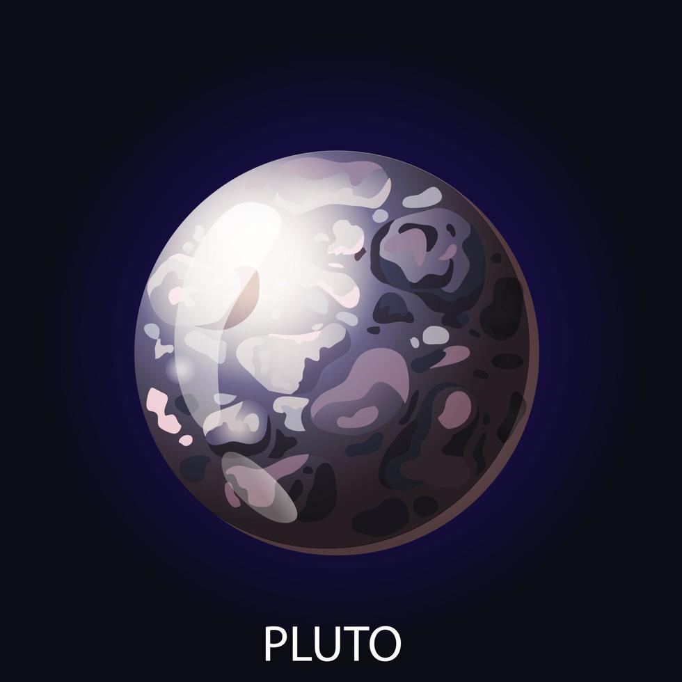 pianeta Plutone cartone animato vettore illustrazione