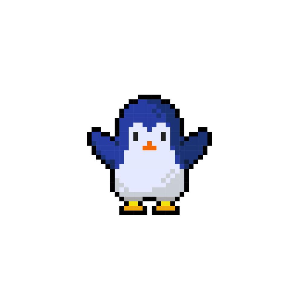 pinguino nel pixel arte stile vettore