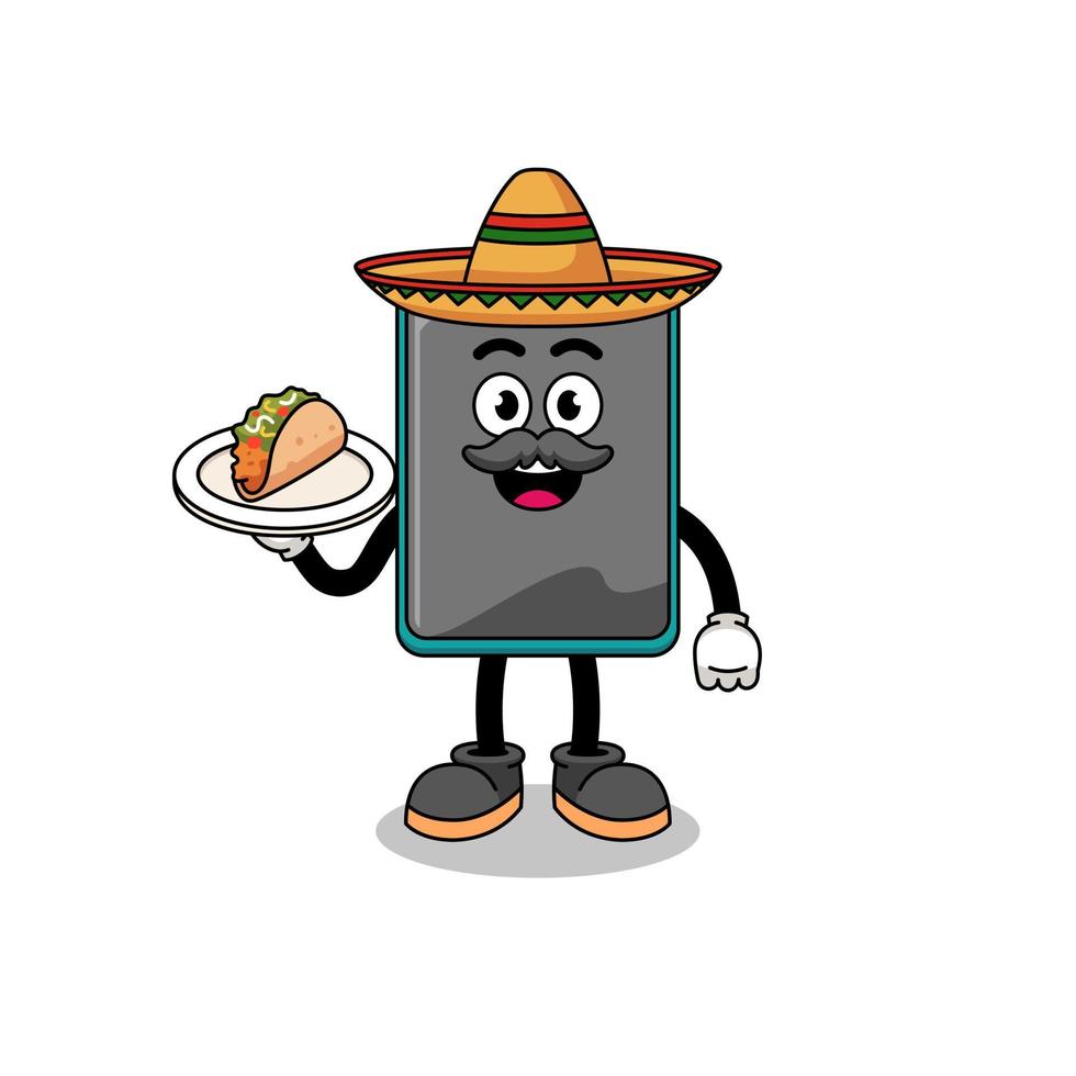 personaggio cartone animato di smartphone come un' messicano capocuoco vettore