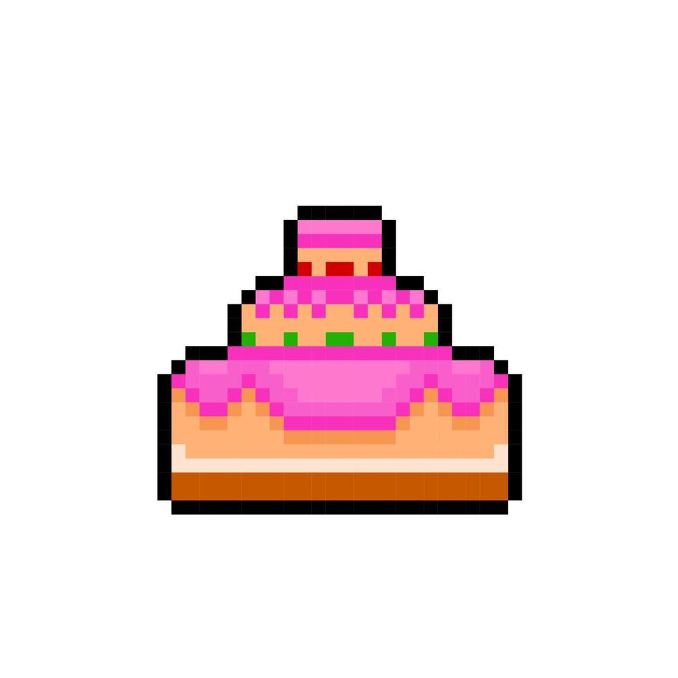 festa torta nel pixel arte stile vettore