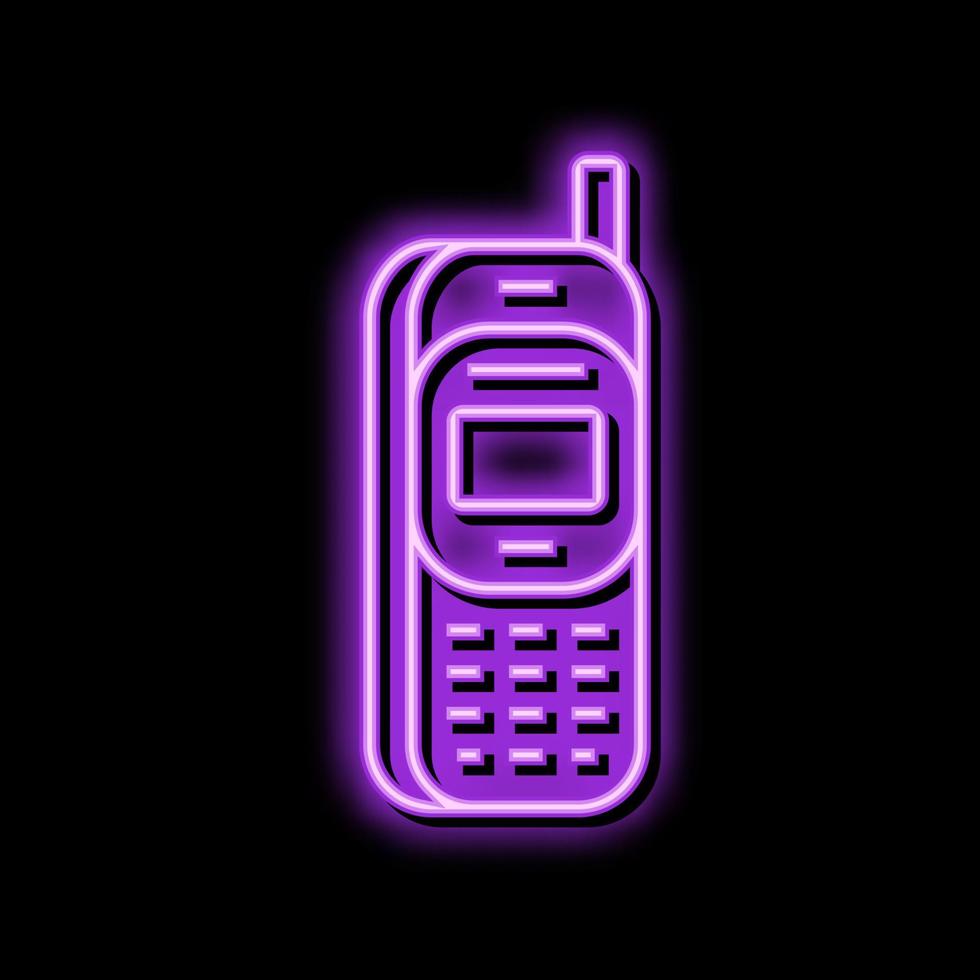 mobile Telefono tecnologia neon splendore icona illustrazione vettore