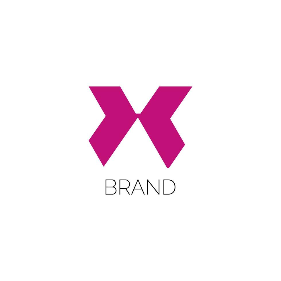 grassetto rosa X lettera logo design adatto per il tuo azienda logo o marchio. vettore