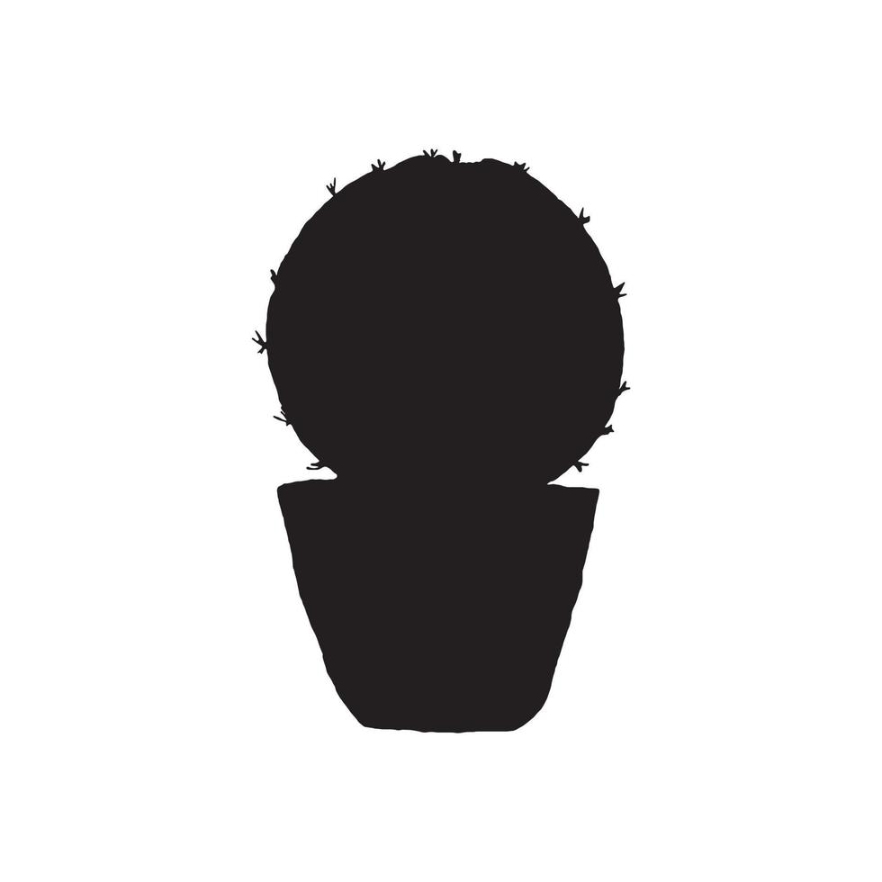 vettore illustrazione di cactus silhouette. isolato su bianca sfondo. buio cactus nel pentola.