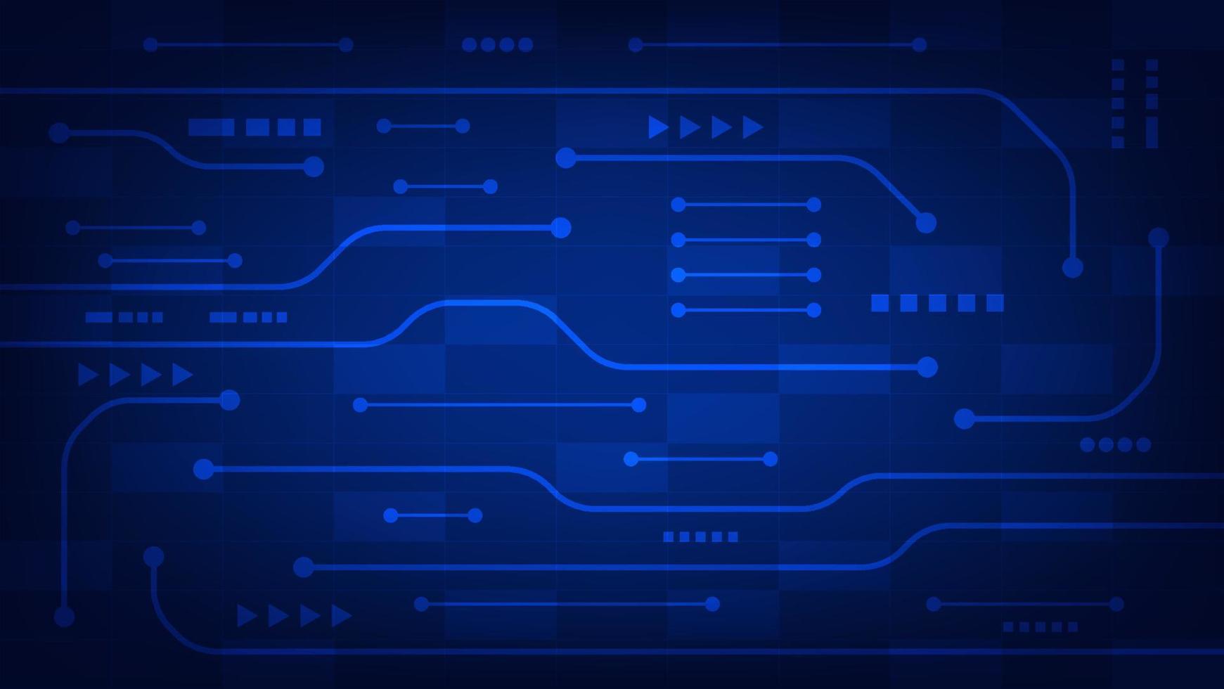 circuito tavola con blu illuminazione sfondo. tecnologia e Ciao Tech grafico design elemento concetto vettore