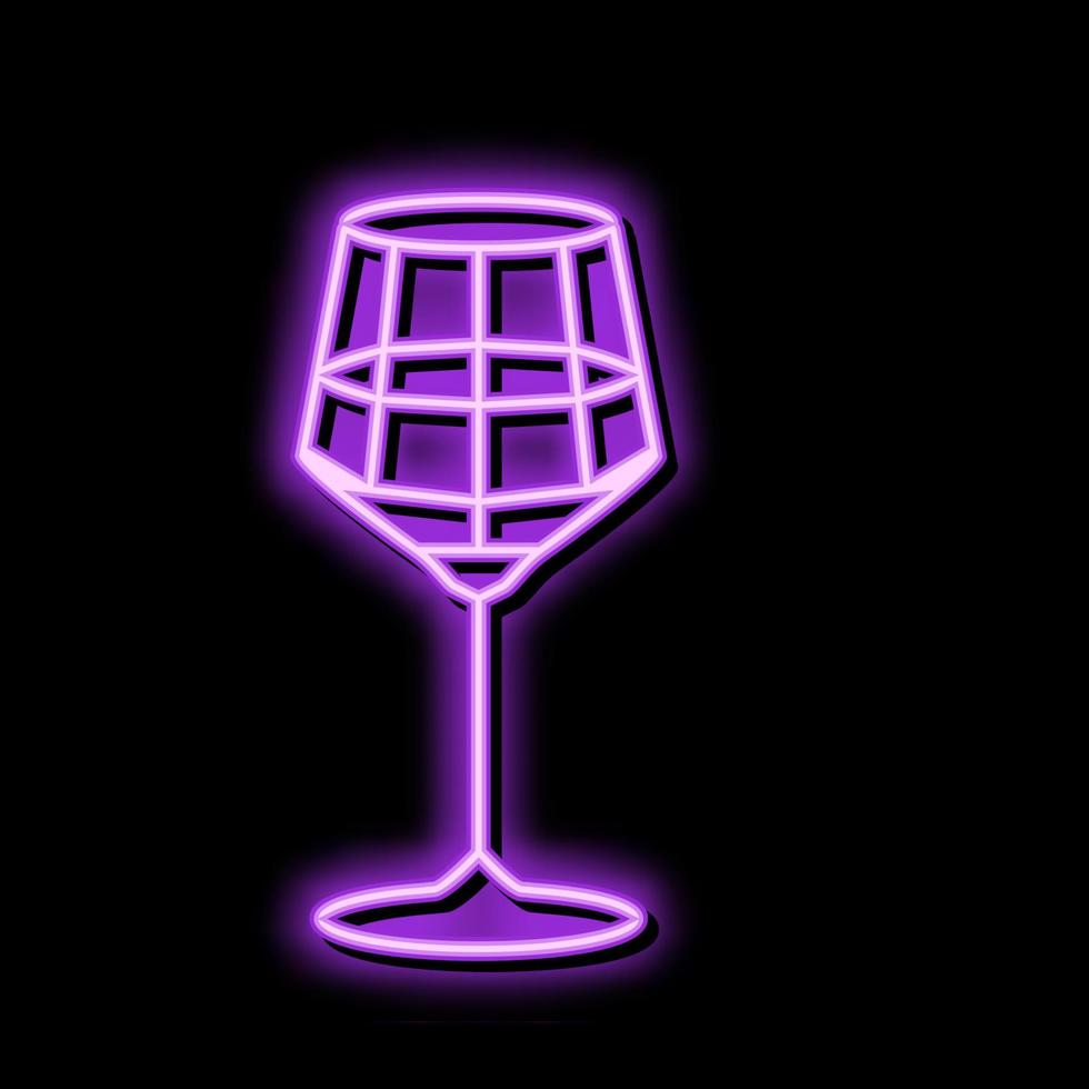 merlot vino bicchiere neon splendore icona illustrazione vettore