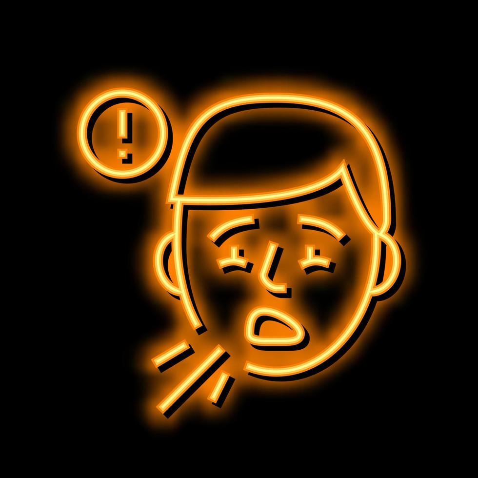 peso perdita mesotelioma neon splendore icona illustrazione vettore