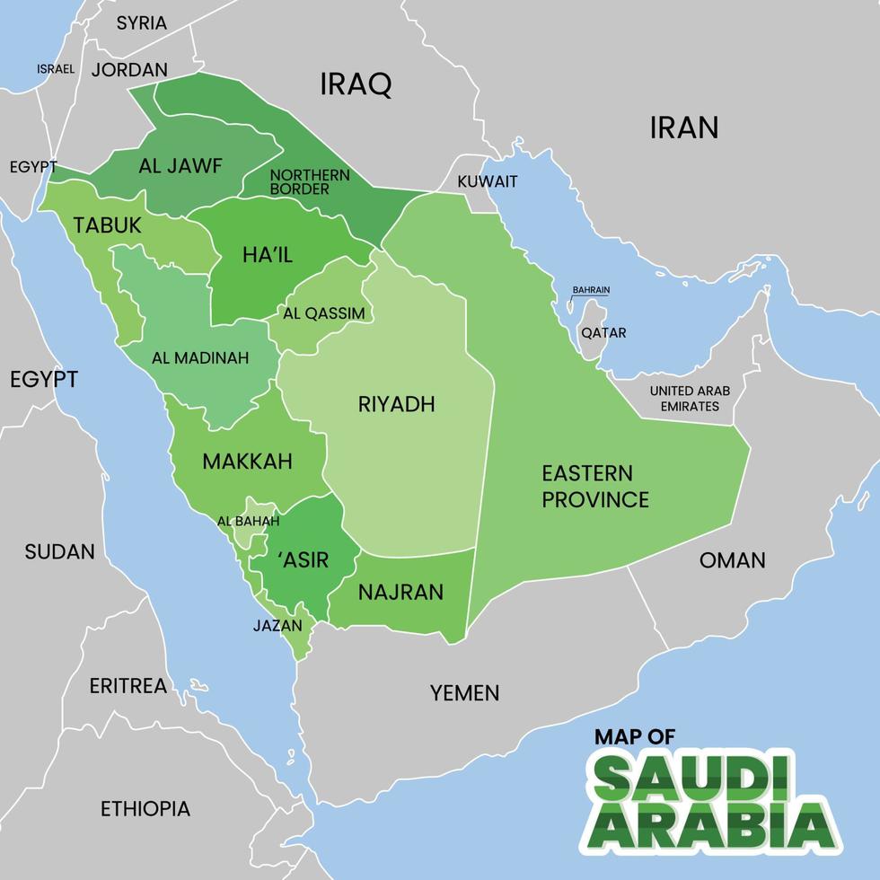 mappa dell'arabia saudita vettore