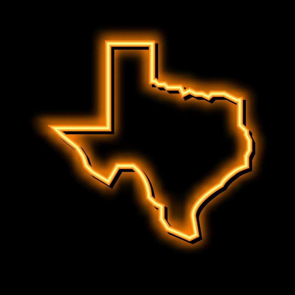 Texas stato neon splendore icona illustrazione vettore