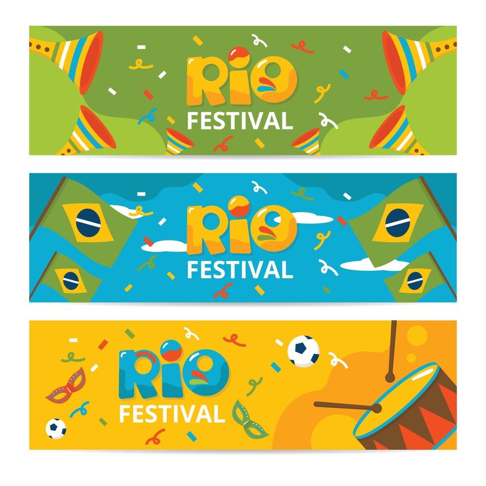 raccolta di banner festival di rio vettore