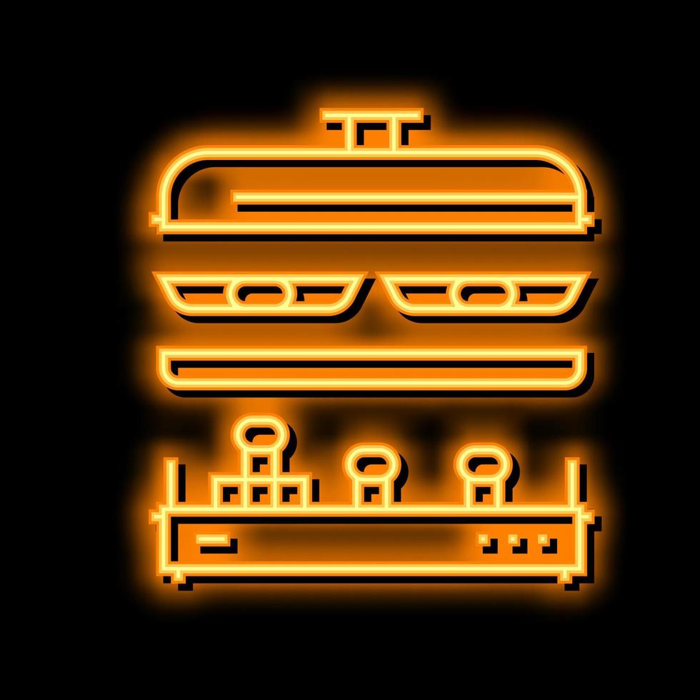 raclette fonduta neon splendore icona illustrazione vettore