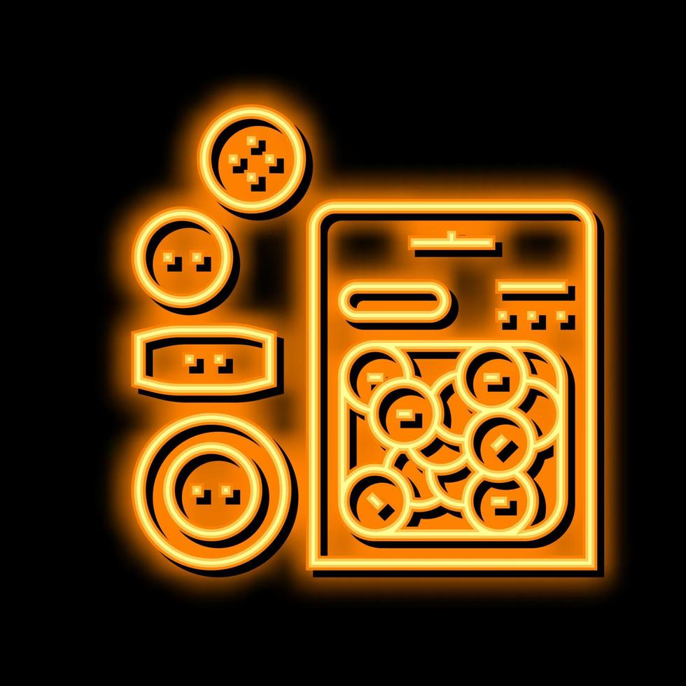 pulsante impostato neon splendore icona illustrazione vettore