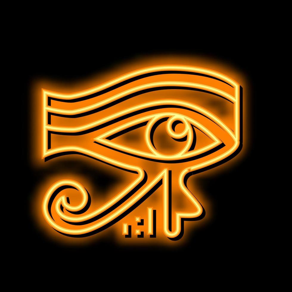 occhio Egitto neon splendore icona illustrazione vettore