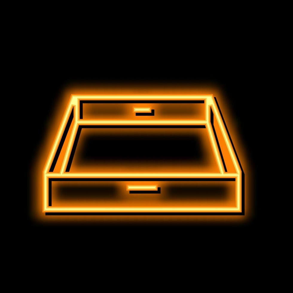 legna vassoio neon splendore icona illustrazione vettore