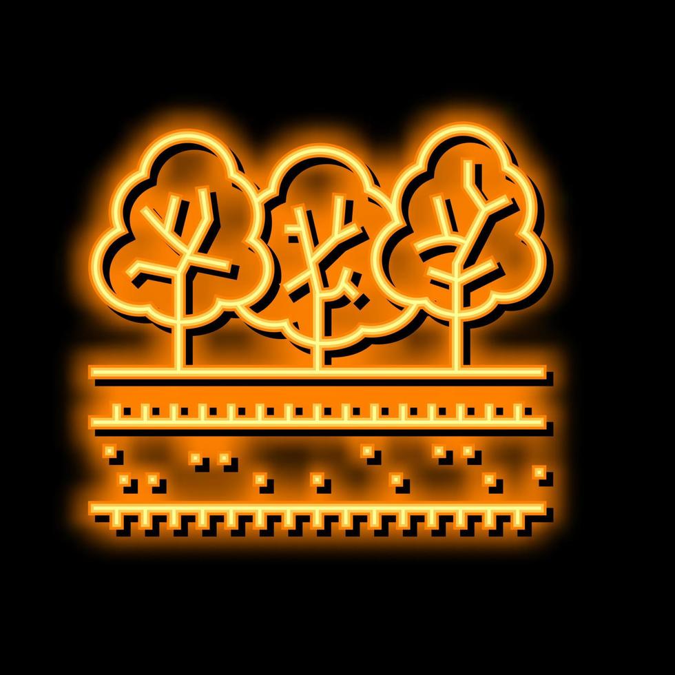 parco natura neon splendore icona illustrazione vettore