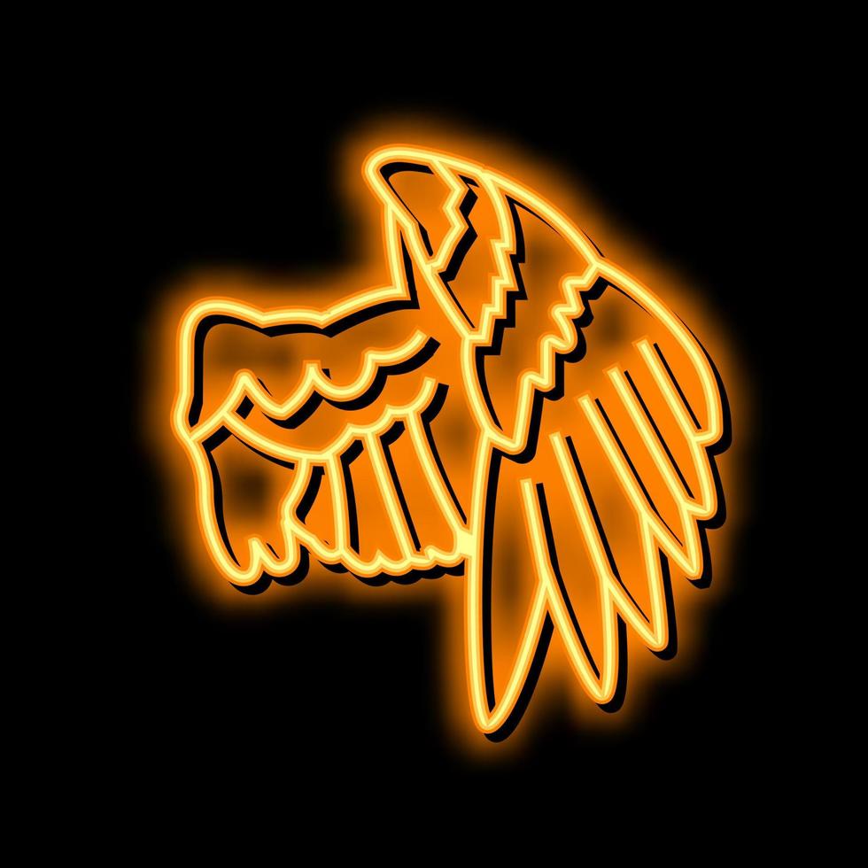 ala uccello neon splendore icona illustrazione vettore