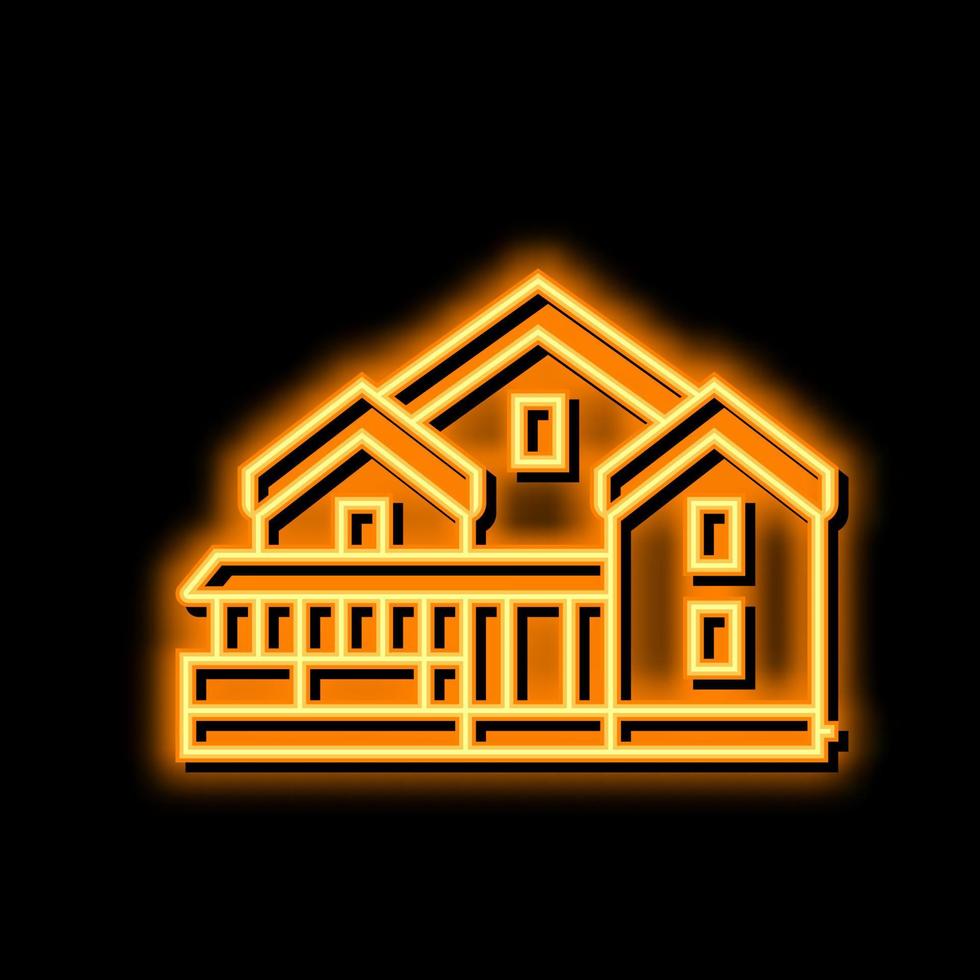 Villetta Casa neon splendore icona illustrazione vettore