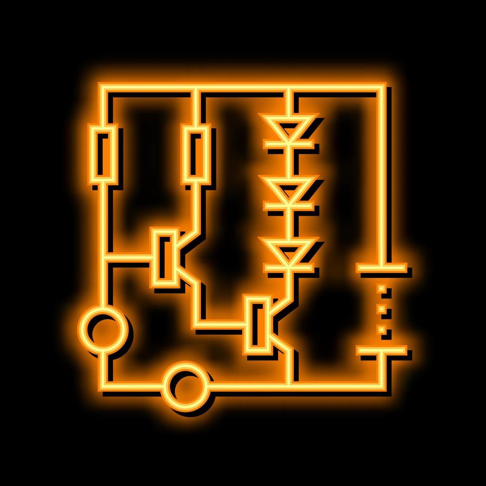 circuito diagramma neon splendore icona illustrazione vettore